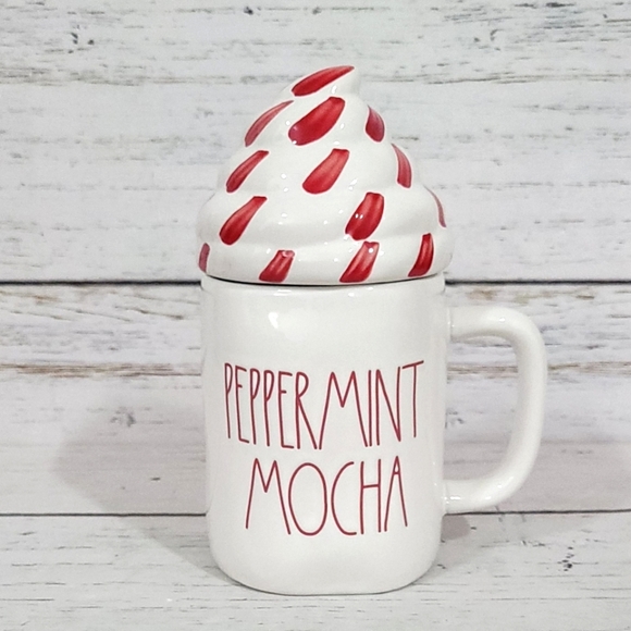 Rae Dunn Other - Rae Dunn Peppermint Mocha Mug with Topper